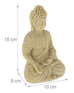 Buddha Figur sitzend 18cm Beige