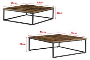 Couchtischset Haninge 2er Set Braun - Holzwerkstoff - 75 x 27 x 75 cm