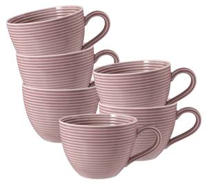 Kaffeetassen Beat Color Glaze 6er Set Pink - Porzellan - 10 x 7 x 12 cm