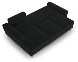 Schlaf-Ecksofa + Box MOGHAN 4 Sitzplätze Schwarz