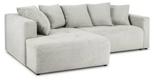 Schlaf-Ecksofa mit Box ELIE 4 Sitzplätze Silber