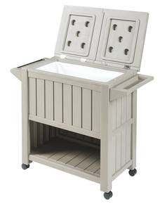 Chariot de service avec glacière Arsita Beige - Matière plastique - 102 x 87 x 47 cm