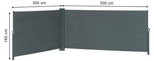 Seitenmarkise  28448 Grau - Metall - 600 x 160 x 300 cm