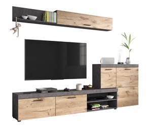 Regalsystem Swift Braun - Holz teilmassiv - 257 x 186 x 37 cm