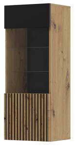 Wandschrank AURIS 45x37x115 Beige - Schwarz - Holzwerkstoff - Kunststoff - 45 x 115 x 37 cm