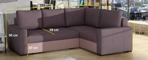 Ecksofa RONA Braun - Ecke davorstehend links