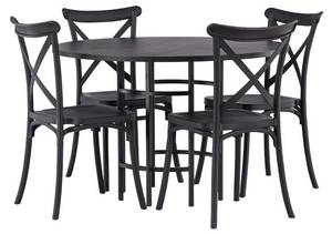 Essgruppe Copenhagen 20 (5-teilig) Schwarz - Massivholz - 115 x 74 x 115 cm