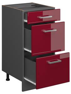 Küchenschrank R-Line 46652 Anthrazit - Hochglanz Bordeaux - 40 x 82 x 60 cm