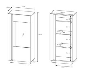 Vitrinenschrank ARCO 72 LED Beige