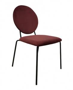2 chaises rouge médaillon velours Rouge - Textile - 46 x 86 x 46 cm