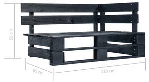 Salon de jardin 3016503-4 (lot de 6) Noir - Vert clair