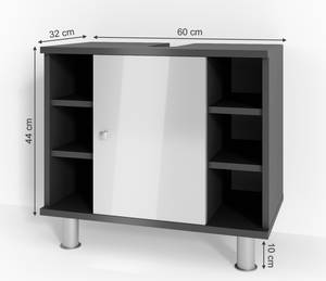 Waschtischunterschrank Fynn Grau - Weiß - Holzwerkstoff - 60 x 54 x 32 cm