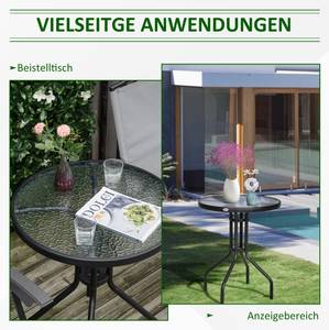 Gartentisch 84B-147 Schwarz - Metall - 60 x 70 x 60 cm