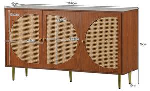 Sideboard CUN AGD71 Braun - Holzwerkstoff - Massivholz - 40 x 76 x 130 cm