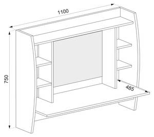 Coiffeuse murale Max blanc Blanc - Bois manufacturé - 110 x 75 x 48 cm