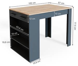 Bartisch Repose Anthrazit - 67 x 77 cm