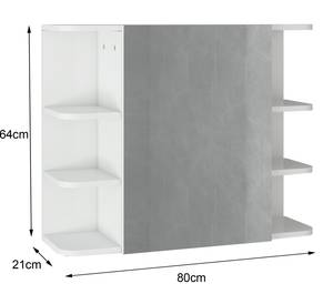 armoire de toilette blanc 80x64x21 cm Blanc - Bois manufacturé - 21 x 64 x 80 cm