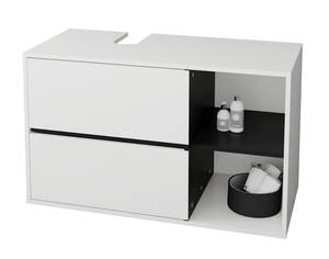 Waschbeckenunterschrank 100x60x45,5cm Schwarz - Weiß - Holzwerkstoff - 46 x 60 x 100 cm