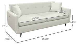 3-Sitzer-Sofa 839-730V70BG Beige - Textil - 73 x 72 x 165 cm