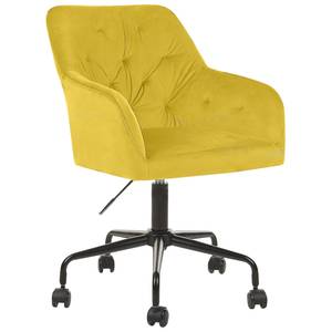 Chaise de bureau ANTARES Noir - Jaune - Textile - 60 x 85 x 60 cm