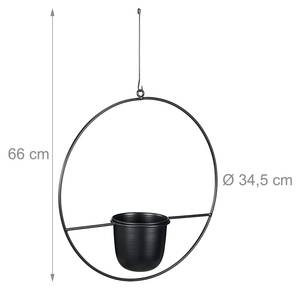 Lot de 2 suspensions plantes Noir - Métal - Matière plastique - 35 x 66 x 11 cm