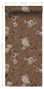 papier peint fleurs vintage 7127 Marron