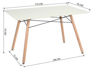 TABLE A MANGER SCANDINAVE BLANCHE Blanc - Bois manufacturé - 70 x 72 x 110 cm