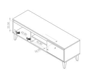 TV-Schrank DUNVOS Braun - Weiß - Holzwerkstoff - 135 x 47 x 40 cm