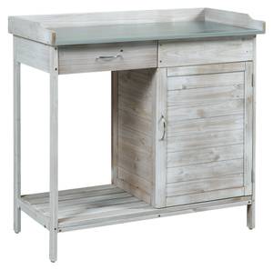 Table de rempotage Aliano Gris - Métal - Bois massif - Bois/Imitation - 98 x 94 x 48 cm