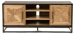 Meuble tv INDUS RTV133 2D Beige - Bois massif - Bois/Imitation - 133 x 55 x 39 cm