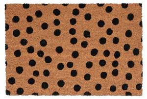 Kokos Fußmatte mit Punkten Schwarz - Braun - Naturfaser - Kunststoff - 60 x 2 x 40 cm