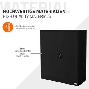 Aktenschrank abschließbar Schwarz - 40 x 109 x 90 cm