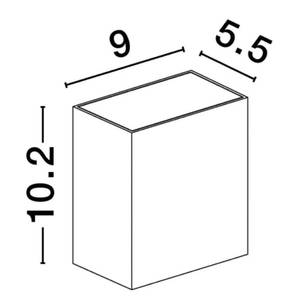 Wandleuchte ZARO Grau - Metall - 6 x 11 x 6 cm