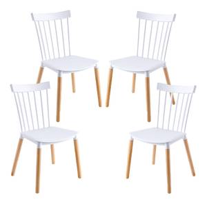 Lot de 4 chaises VICTORIA Blanc - Matière plastique - 47 x 81 x 56 cm