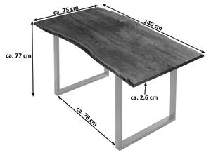 Esstisch BILLY Akazie Dekor - Braun - 140 x 75 cm - Silber