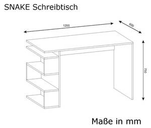 Schreibtisch  Snake Weiss Walnuss Weiß - Holzwerkstoff - 120 x 75 x 60 cm