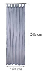 Vorhänge mit Schlaufen im 2er-Set Silber - Textil - 140 x 1 x 245 cm