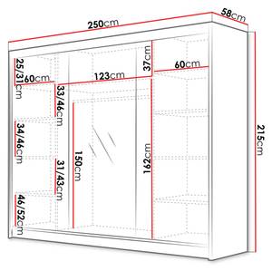 Kleiderschrank Amber VI Schwarz - Breite: 250 cm