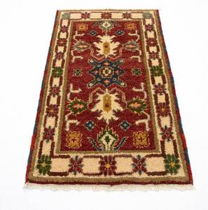 Orientteppich - 124x67cm Rot - Naturfaser - 67 x 1 x 124 cm