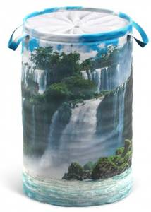Wäschekorb Wasserfall Blau - Kunststoff - 37 x 55 x 55 cm