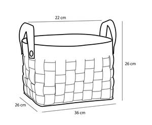 Aufbewahrungskorb Rechteck (3er-Set) Schwarz - Kork - 30 x 30 x 40 cm