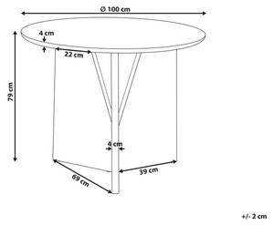 Table de salle à manger ARRAN Marron - Bois massif - 100 x 79 x 100 cm