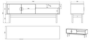 TV-Lowboard STOON Schwarz - Holzwerkstoff - 154 x 57 x 38 cm