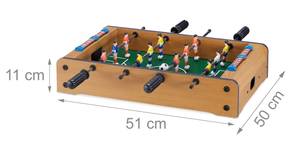 Mini football de table Noir - Marron - Vert - Bois manufacturé - Métal - Matière plastique - 51 x 11 x 50 cm