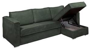 Schlafsofa LORETO Grün - Textil - 152 x 90 x 278 cm