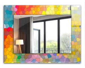 Wandspiegel Buntes abstraktes Mosaik Glas - 80 x 60 x 1 cm