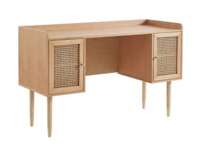 Table de bureau Bombong Marron - En partie en bois massif - 130 x 82 x 50 cm