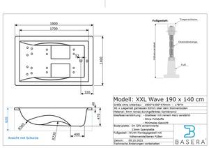 BASIC Indoor Whirlpool XXL Wave 140 x 190 cm