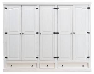 l' armoire New Mexico Blanc - Bois massif - 244 x 196 x 58 cm