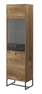 Vitrinenschrank DARK DWT53 LED Beige - Grau - Holzwerkstoff - Kunststoff - 53 x 197 x 39 cm